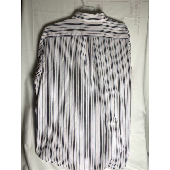 Lands End Shirt Mens Extra Large LongSleeve Cotton Stretch Button Up Striped - Picture 8 of 8